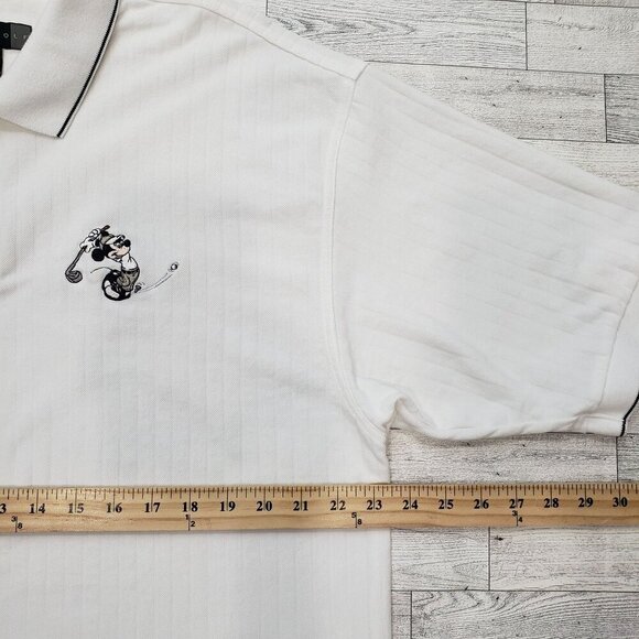 VTG 90s Nike Golf Mickey Polo Shirt Embroidered Logo Disney White Mens XL RARE - Picture 10 of 12
